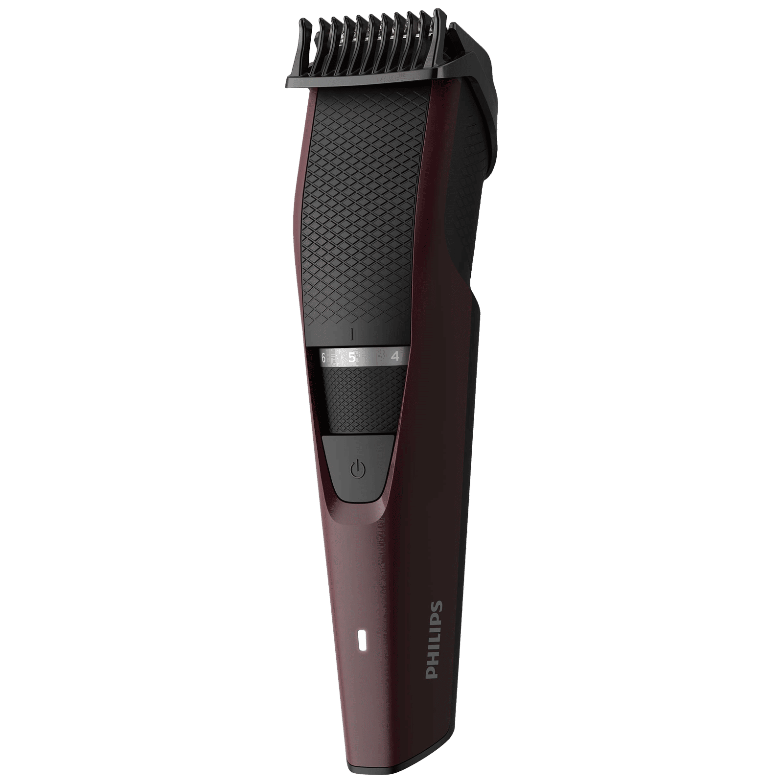 PHILIPS 3000 Series Rechargeable Cordless Wet & Dry Trimmer for Beard & Moustache with 10 Length Settings for Men (60min Runtime, LED Charge Indicator, Wine) PHILIPS 3000 Series Rechargeable Cordless Wet & Dry Trimmer for Beard & Moustache with 10 Length Settings for Men (60min Runtime, LED Charge Indicator, Wine)_4
