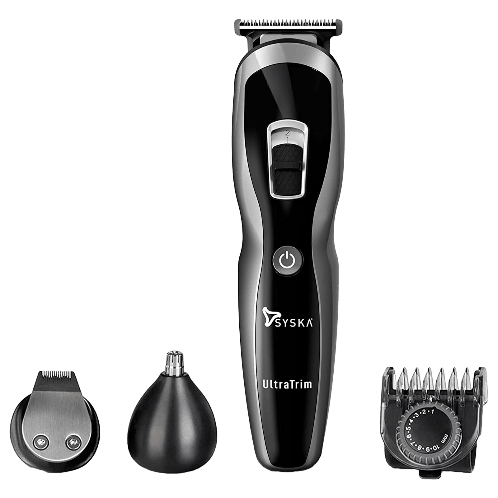 SYSKA UltraTrim Pro Styling 3-in-1 Rechargeable Corded & Cordless Grooming Kit for Body, Nose, Beard & Moustache for Men (60min Runtime, Rototech Technology, Black) SYSKA UltraTrim Pro Styling 3-in-1 Rechargeable Corded & Cordless Grooming Kit for Body, Nose, Beard & Moustache for Men (60min Runtime, Rototech Technology, Black)_1