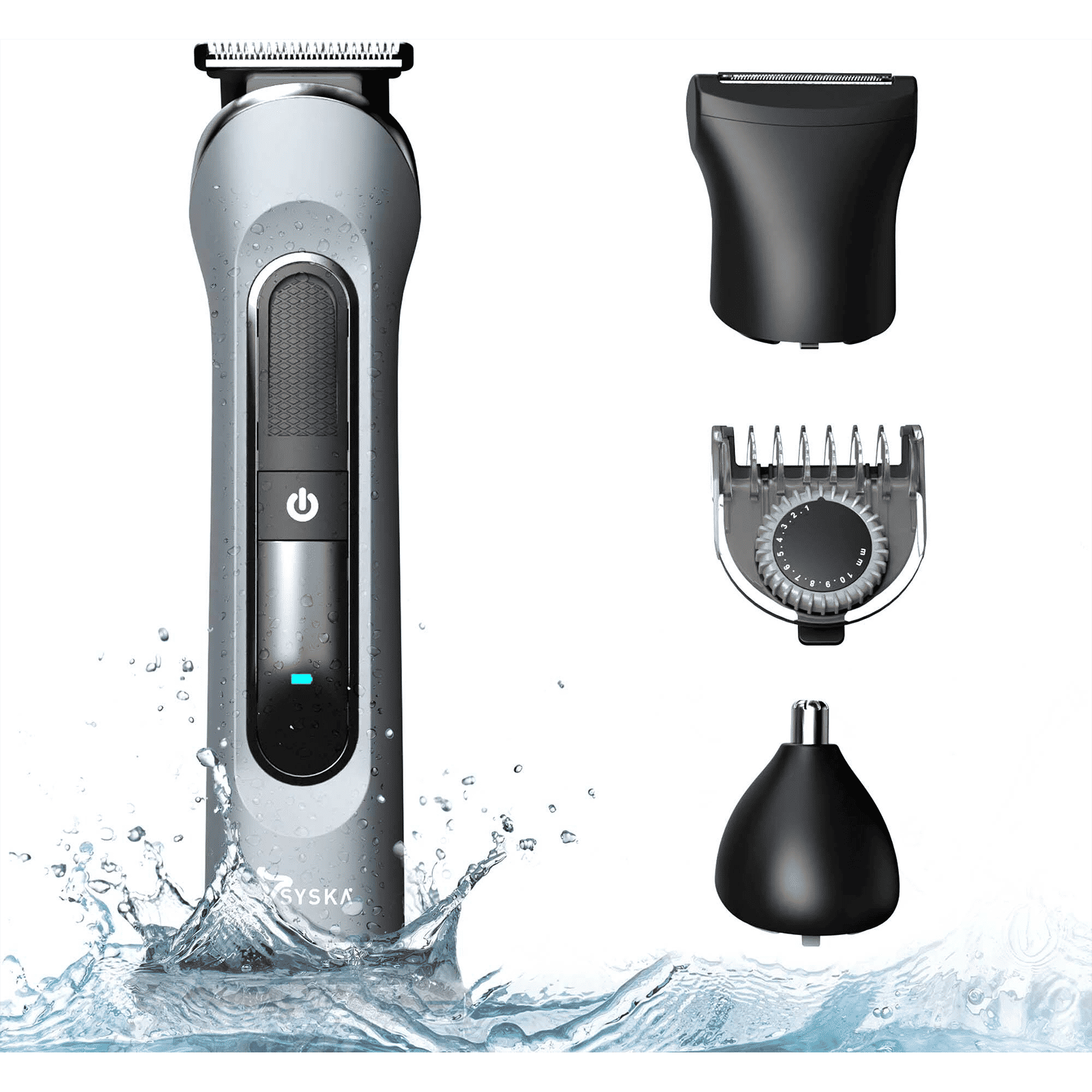 SYSKA UltraTrim Rechargeable Corded & Cordless Dry Trimmer for Beard, Moustache, Nose, Ear & Eyebrow with 20 Length Settings for Men (120min Runtime, Fast Charging, Grey) SYSKA UltraTrim Rechargeable Corded & Cordless Dry Trimmer for Beard, Moustache, Nose, Ear & Eyebrow with 20 Length Settings for Men (120min Runtime, Fast Charging, Grey)_10