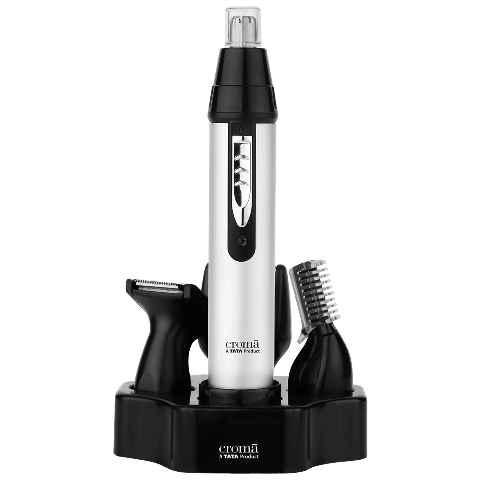 Croma 4-in-1 Rechargeable Cordless Grooming Kit for Nose, Ear, Eyebrow, Beard & Moustache for Men & Women (40min Runtime, Water Resistant, Black) Croma 4-in-1 Rechargeable Cordless Grooming Kit for Nose, Ear, Eyebrow, Beard & Moustache for Men & Women (40min Runtime, Water Resistant, Black)_6