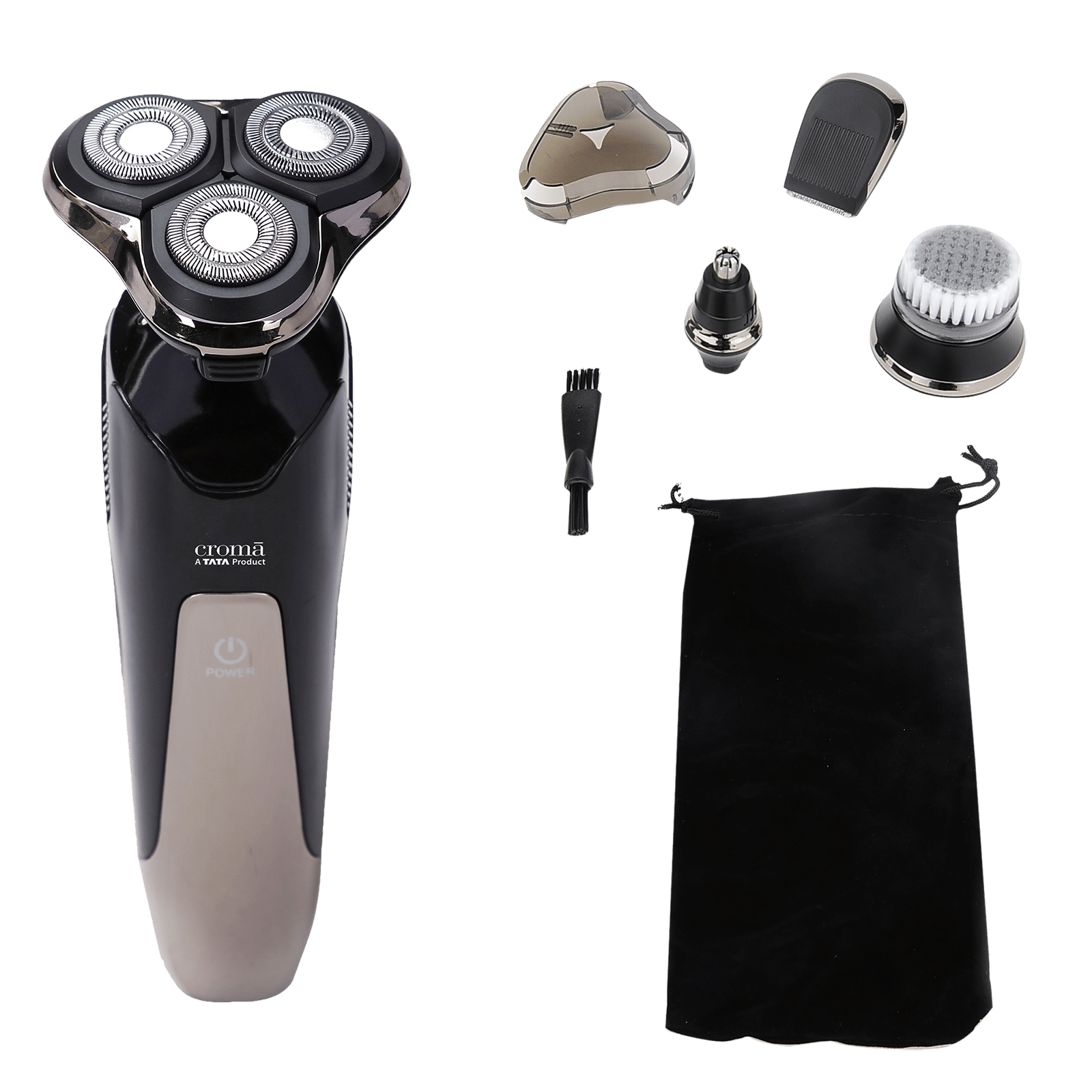 Croma 4-in-1 Rechargeable Cordless Grooming Kit for Nose, Ear, Eyebrow, Beard & Moustache for Men (120min Runtime, IPX6 Water Resistant, Black)_1