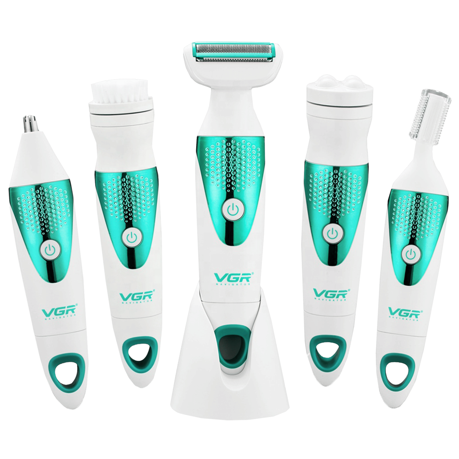 VGR V-720 5-in-1 Rechargeable Cordless Grooming Kit for Face, Legs, Underarms, Intimate Areas, Ear, Nose & Eyebrow for Women (Waterproof Head, Green) VGR V-720 5-in-1 Rechargeable Cordless Grooming Kit for Face, Legs, Underarms, Intimate Areas, Ear, Nose & Eyebrow for Women (Waterproof Head, Green)_7