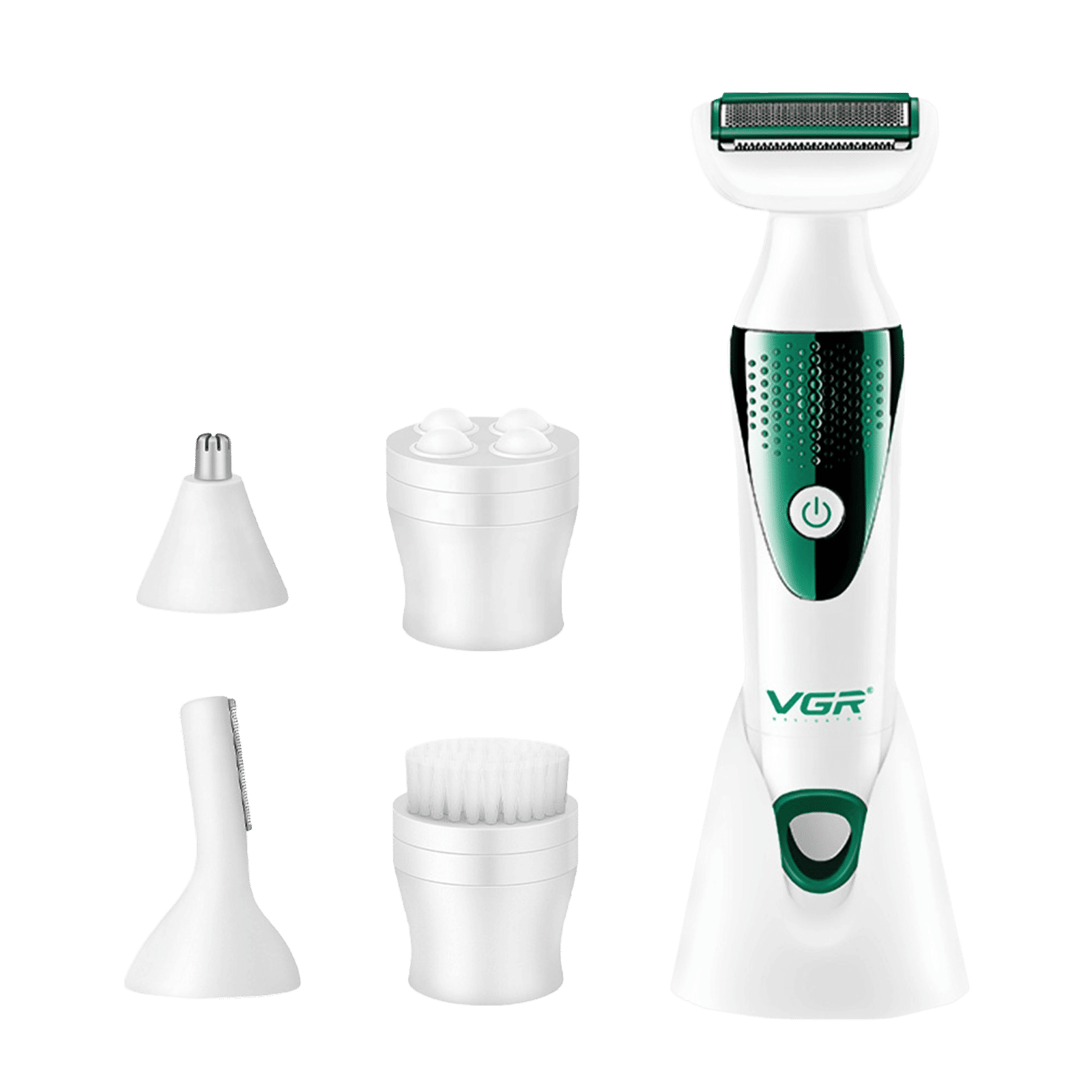VGR V-720 5-in-1 Rechargeable Cordless Grooming Kit for Face, Legs, Underarms, Intimate Areas, Ear, Nose & Eyebrow for Women (Waterproof Head, Green) VGR V-720 5-in-1 Rechargeable Cordless Grooming Kit for Face, Legs, Underarms, Intimate Areas, Ear, Nose & Eyebrow for Women (Waterproof Head, Green)_11