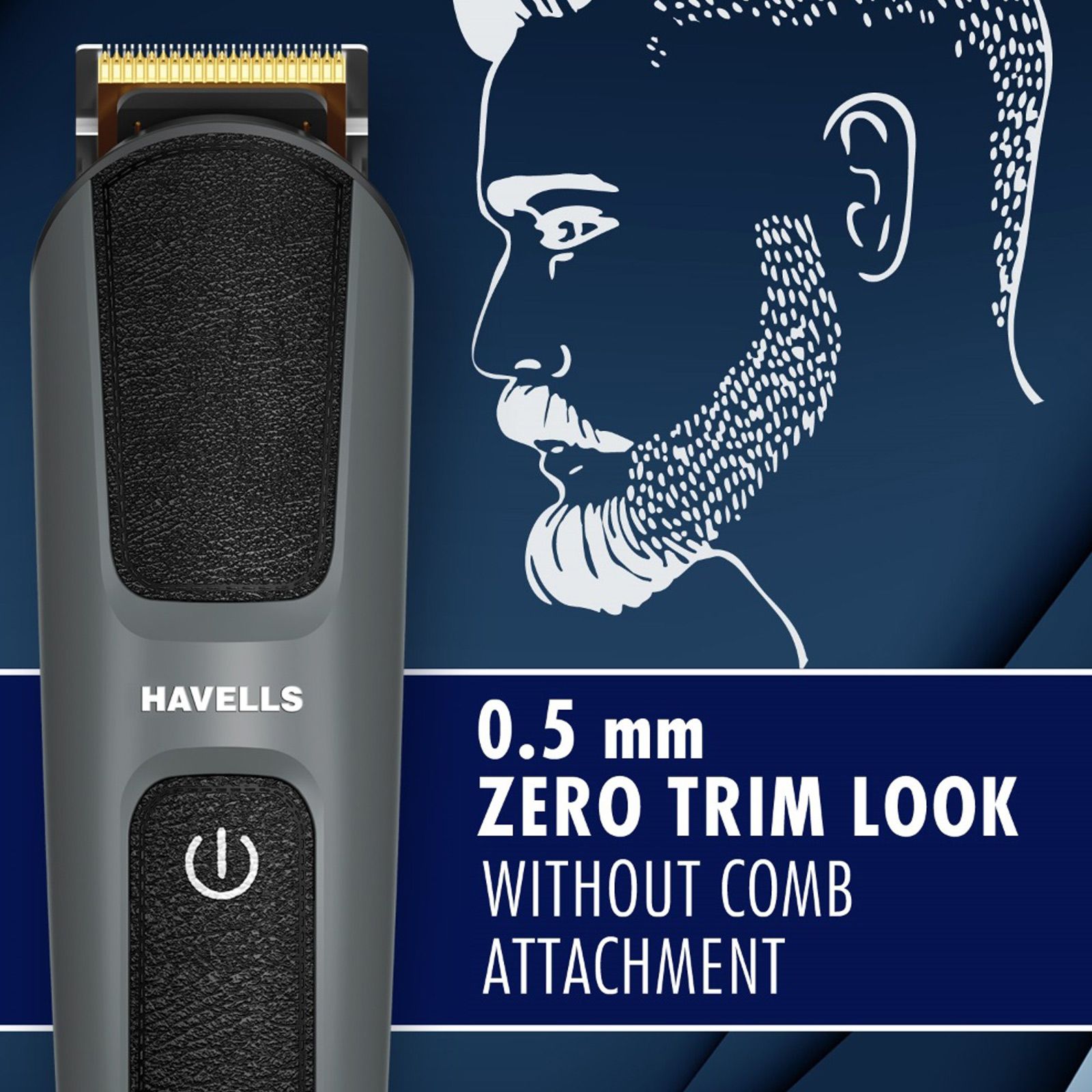 HAVELLS BT8700 Rechargeable Cordless Wet and Dry Trimmer for Beard for Men (IPX7 120mins Runtime, Titanium Blades, Grey) HAVELLS BT8700 Rechargeable Cordless Wet and Dry Trimmer for Beard for Men (IPX7 120mins Runtime, Titanium Blades, Grey)_9