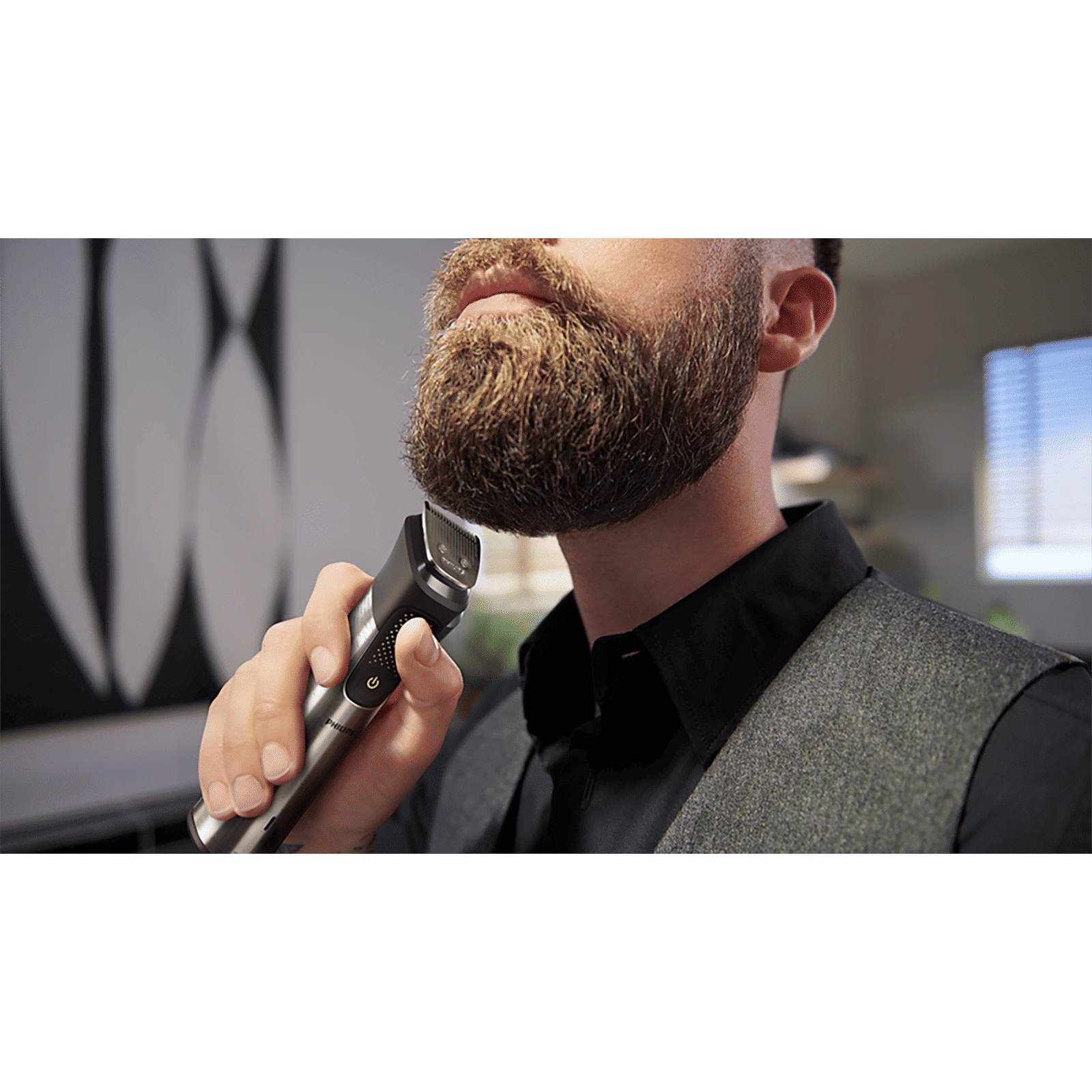 PHILIPS Series 9000 15-in-1 Rechargeable Cordless Grooming Kit for Face, Head and Body for Men (120mins Runtime, Beard Sense Technology, Stainless Steel)_9