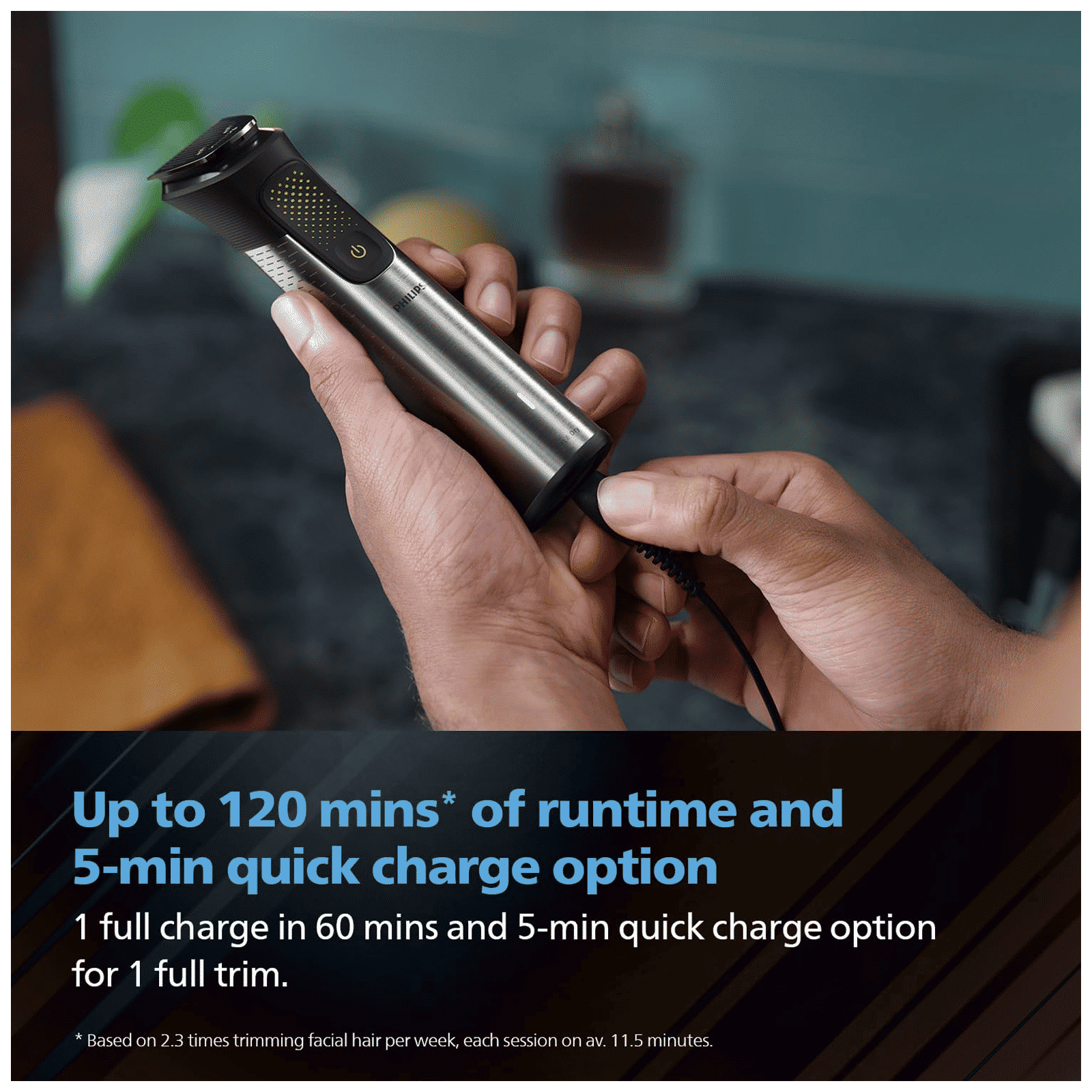 PHILIPS Series 9000 15-in-1 Rechargeable Cordless Grooming Kit for Face, Head and Body for Men (120mins Runtime, Beard Sense Technology, Stainless Steel)_5