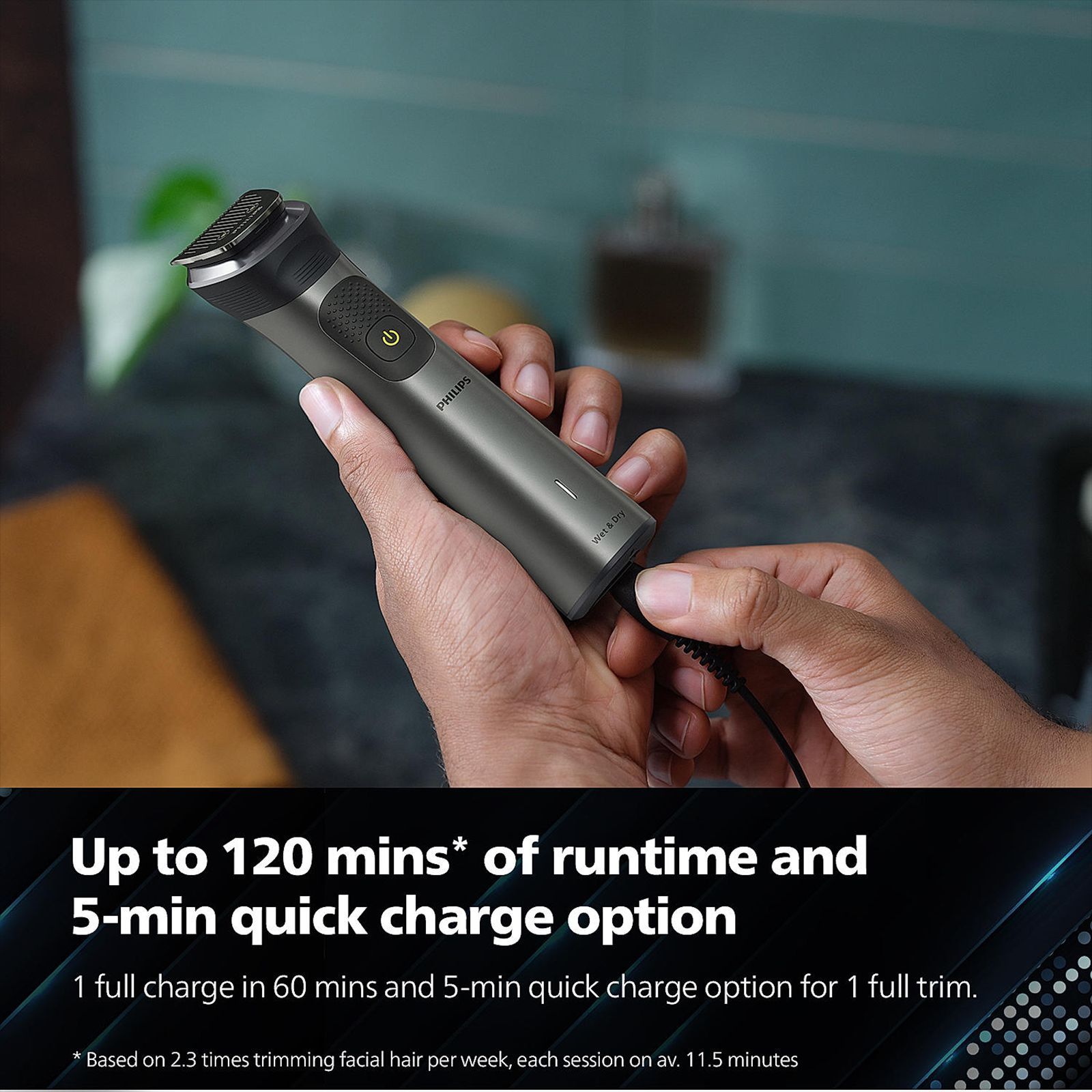 PHILIPS MG7920/65 13-in-1 Rechargeable Cordless Grooming Kit for Face, Head and Body for Men (120mins Runtime, Beard Sense Technology, Grey)_20