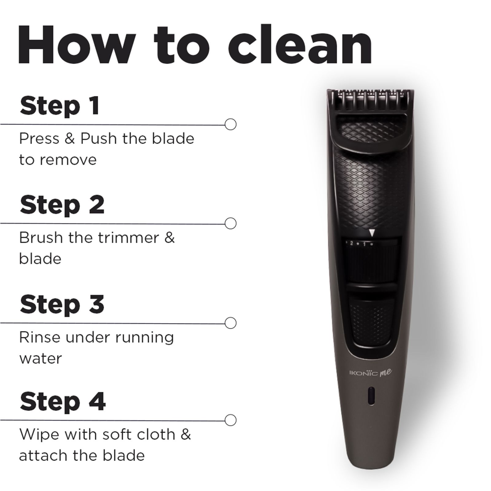 Ikonic Rechargeable Cordless Dry Trimmer for Hair with 10 Length Settings for Men (50mins Runtime, Low Noise, Grey) Ikonic Rechargeable Cordless Dry Trimmer for Hair with 10 Length Settings for Men (50mins Runtime, Low Noise, Grey)_5