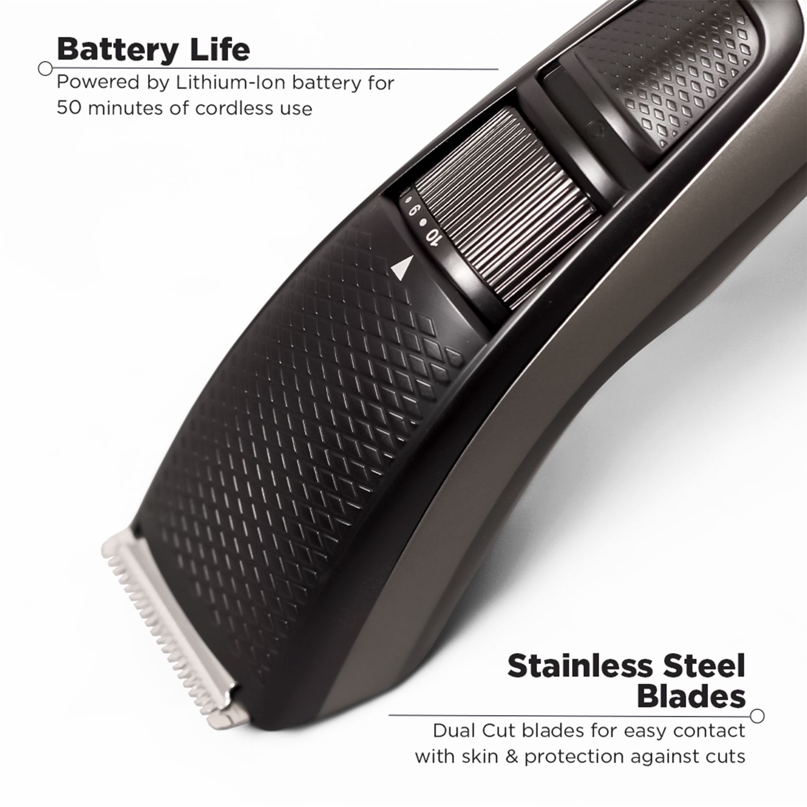 Ikonic Rechargeable Cordless Dry Trimmer for Hair with 10 Length Settings for Men (50mins Runtime, Low Noise, Grey) Ikonic Rechargeable Cordless Dry Trimmer for Hair with 10 Length Settings for Men (50mins Runtime, Low Noise, Grey)_6
