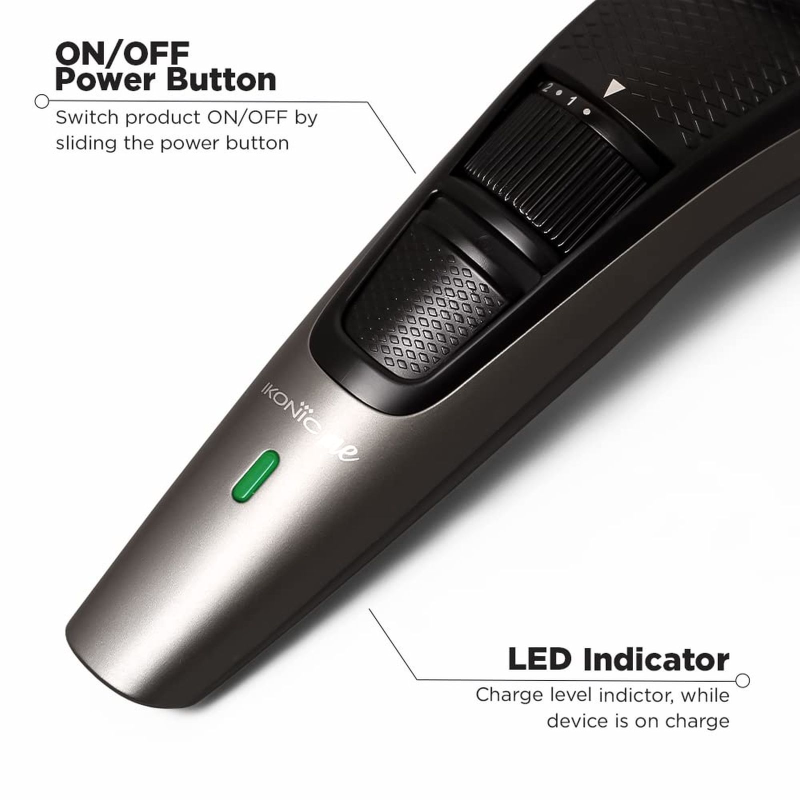 Ikonic Rechargeable Cordless Dry Trimmer for Hair with 10 Length Settings for Men (50mins Runtime, Low Noise, Grey) Ikonic Rechargeable Cordless Dry Trimmer for Hair with 10 Length Settings for Men (50mins Runtime, Low Noise, Grey)_8
