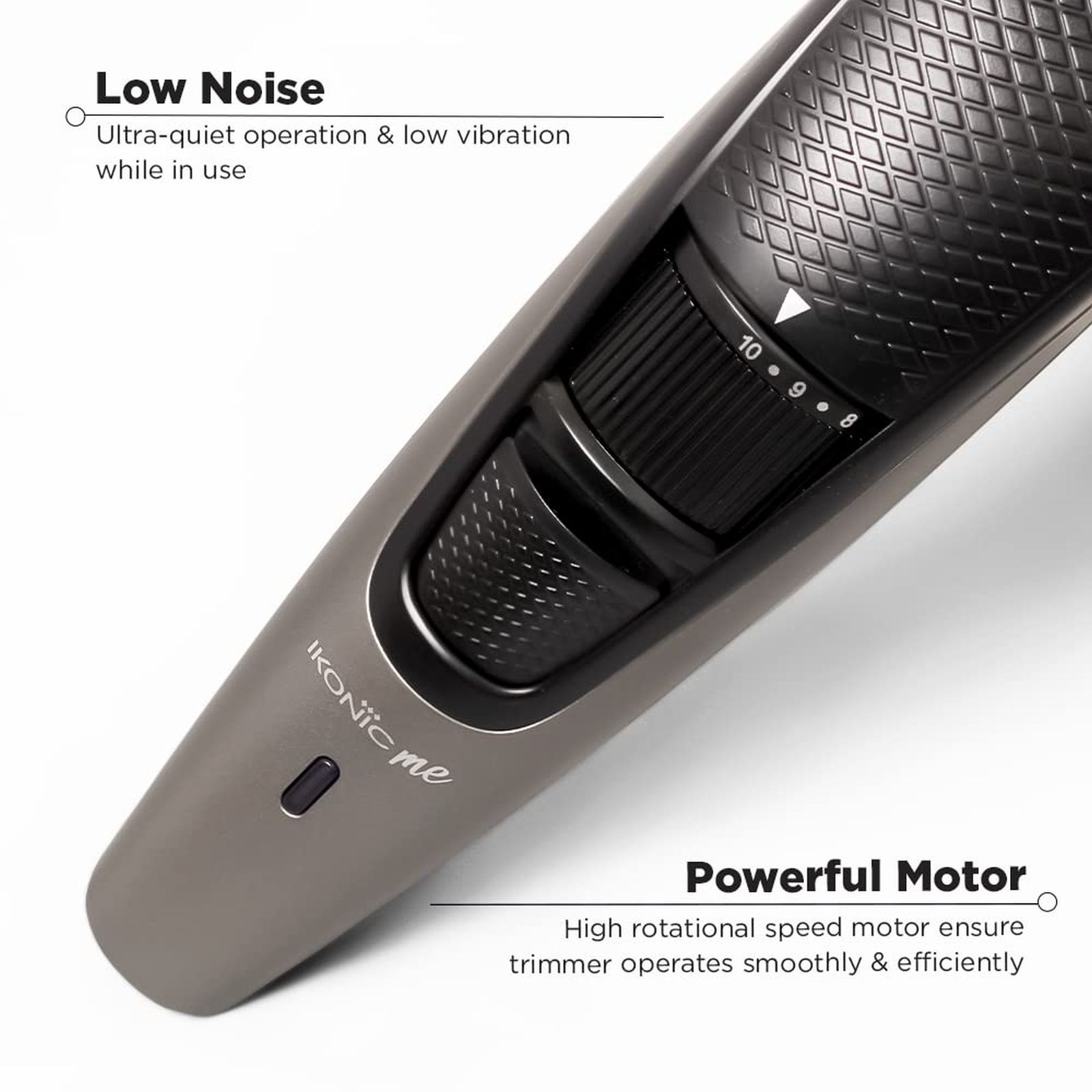 Ikonic Rechargeable Cordless Dry Trimmer for Hair with 10 Length Settings for Men (50mins Runtime, Low Noise, Grey) Ikonic Rechargeable Cordless Dry Trimmer for Hair with 10 Length Settings for Men (50mins Runtime, Low Noise, Grey)_9