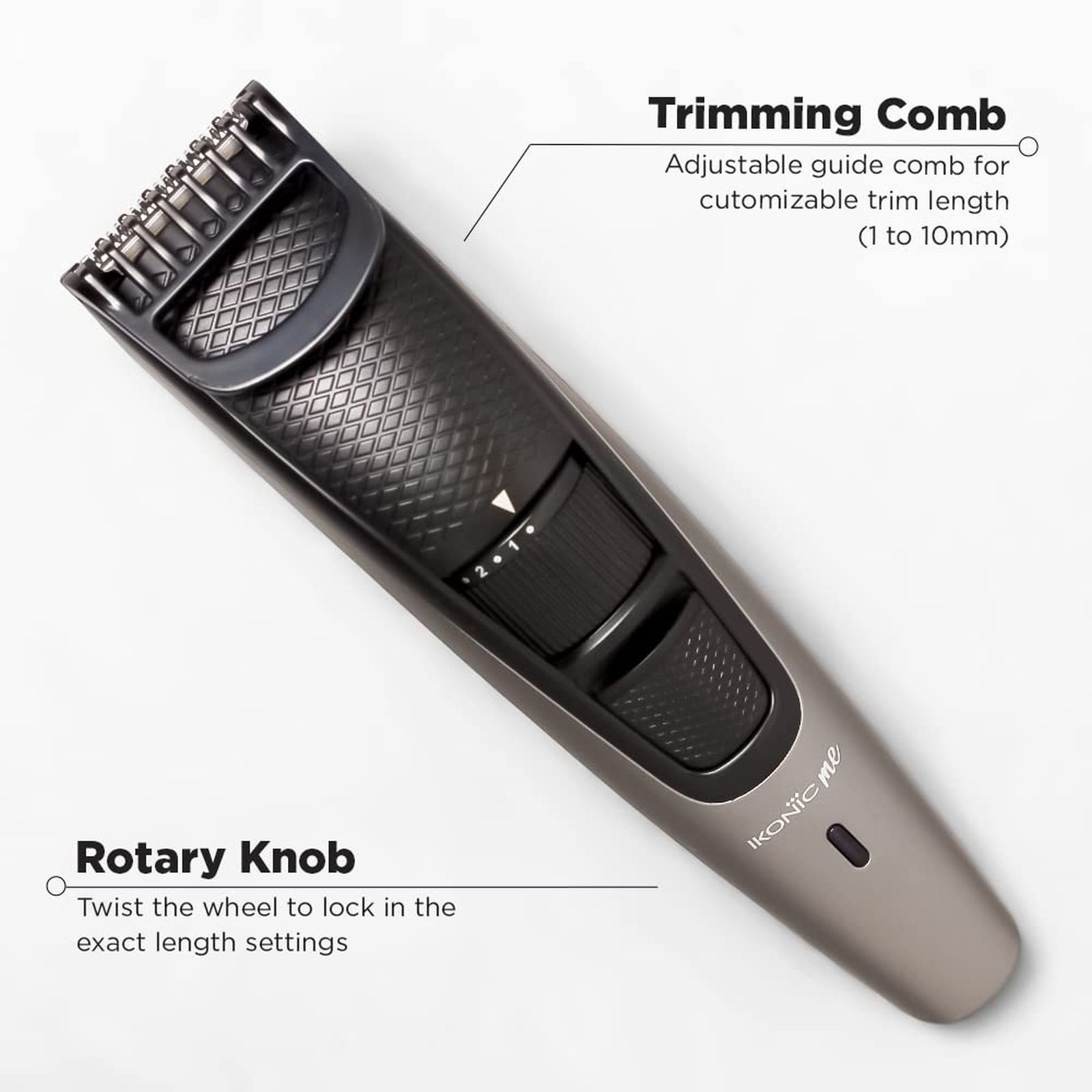 Ikonic Rechargeable Cordless Dry Trimmer for Hair with 10 Length Settings for Men (50mins Runtime, Low Noise, Grey) Ikonic Rechargeable Cordless Dry Trimmer for Hair with 10 Length Settings for Men (50mins Runtime, Low Noise, Grey)_10
