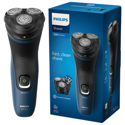 PHILIPS 1000 Series Rechargeable Cordless Shaver for Face for Men (40min Runtime, Fast Charging, Dark Grey)