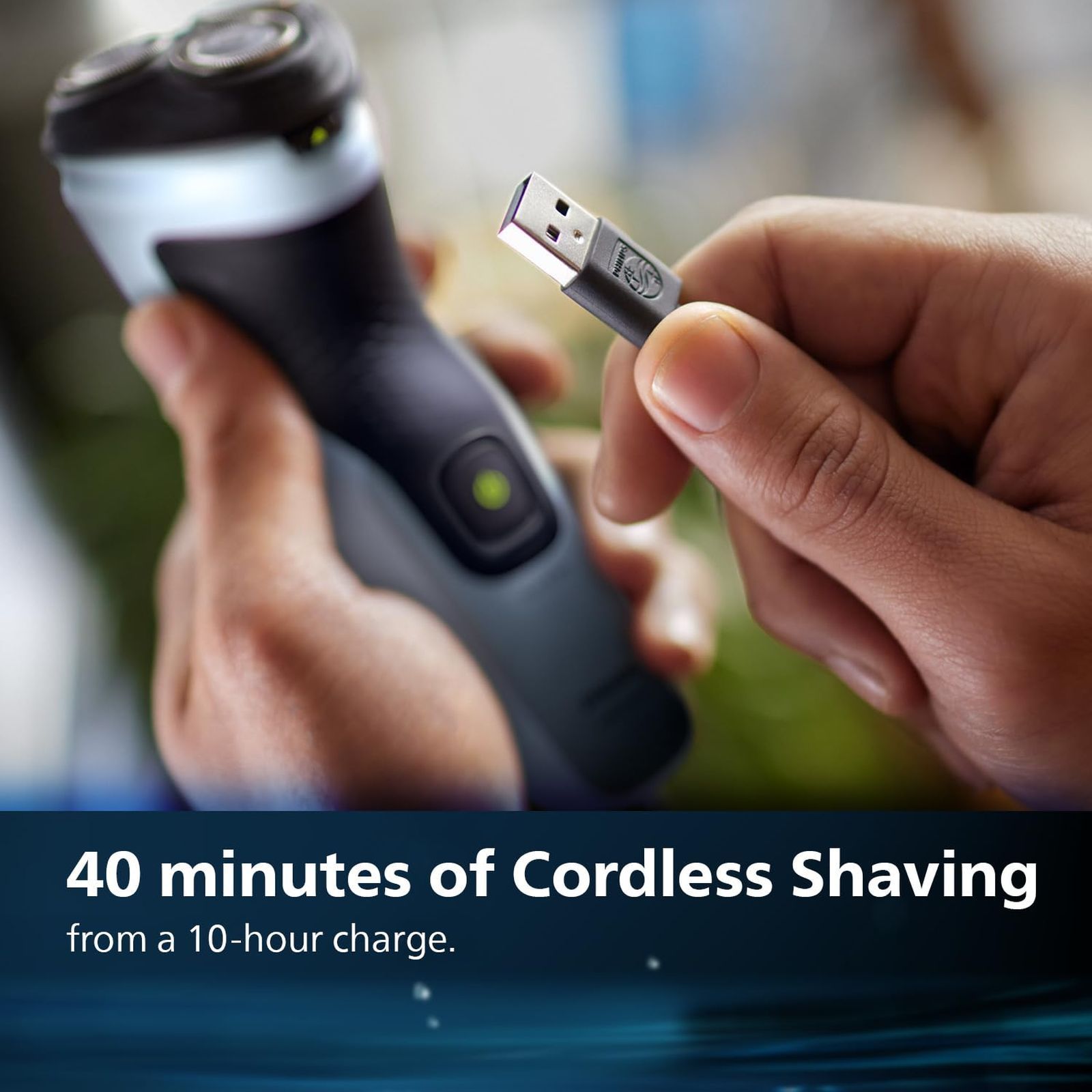 PHILIPS 3 Series Rechargeable Cordless Shaver for Beard for Men (40mins Runtime, 4D Floating Heads, Celestial Blue) PHILIPS 3 Series Rechargeable Cordless Shaver for Beard for Men (40mins Runtime, 4D Floating Heads, Celestial Blue)_9
