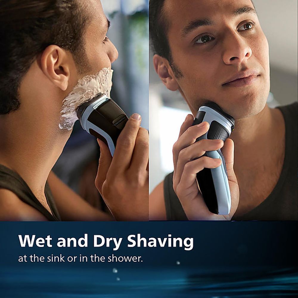 PHILIPS 3 Series Rechargeable Cordless Shaver for Beard for Men (40mins Runtime, 4D Floating Heads, Celestial Blue) PHILIPS 3 Series Rechargeable Cordless Shaver for Beard for Men (40mins Runtime, 4D Floating Heads, Celestial Blue)_14