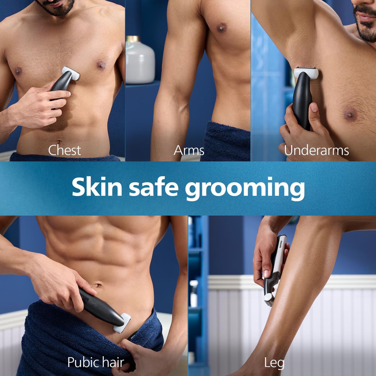PHILIPS 3 Series Rechargeable Cordless Grooming Kit for Body & Intimate Area for Men (40mins Runtime, Contour Following 2D Technology, Grey) PHILIPS 3 Series Rechargeable Cordless Grooming Kit for Body & Intimate Area for Men (40mins Runtime, Contour Following 2D Technology, Grey)_12