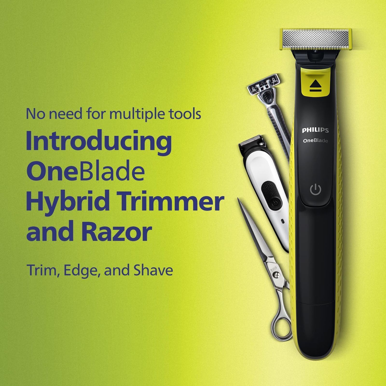 PHILIPS OneBlade Rechargeable Cordless Wet & Dry Trimmer for Beard & Moustache with 3 Length Settings for Men (45mins Runtime, Dual Protection Technology, Green)_8