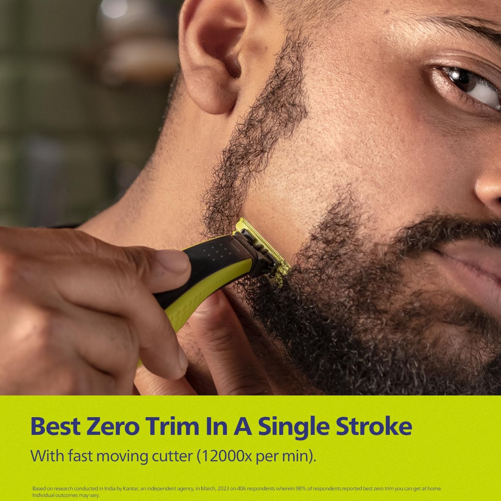 PHILIPS OneBlade Rechargeable Cordless Wet & Dry Trimmer for Beard & Moustache with 3 Length Settings for Men (45mins Runtime, Dual Protection Technology, Green)_5