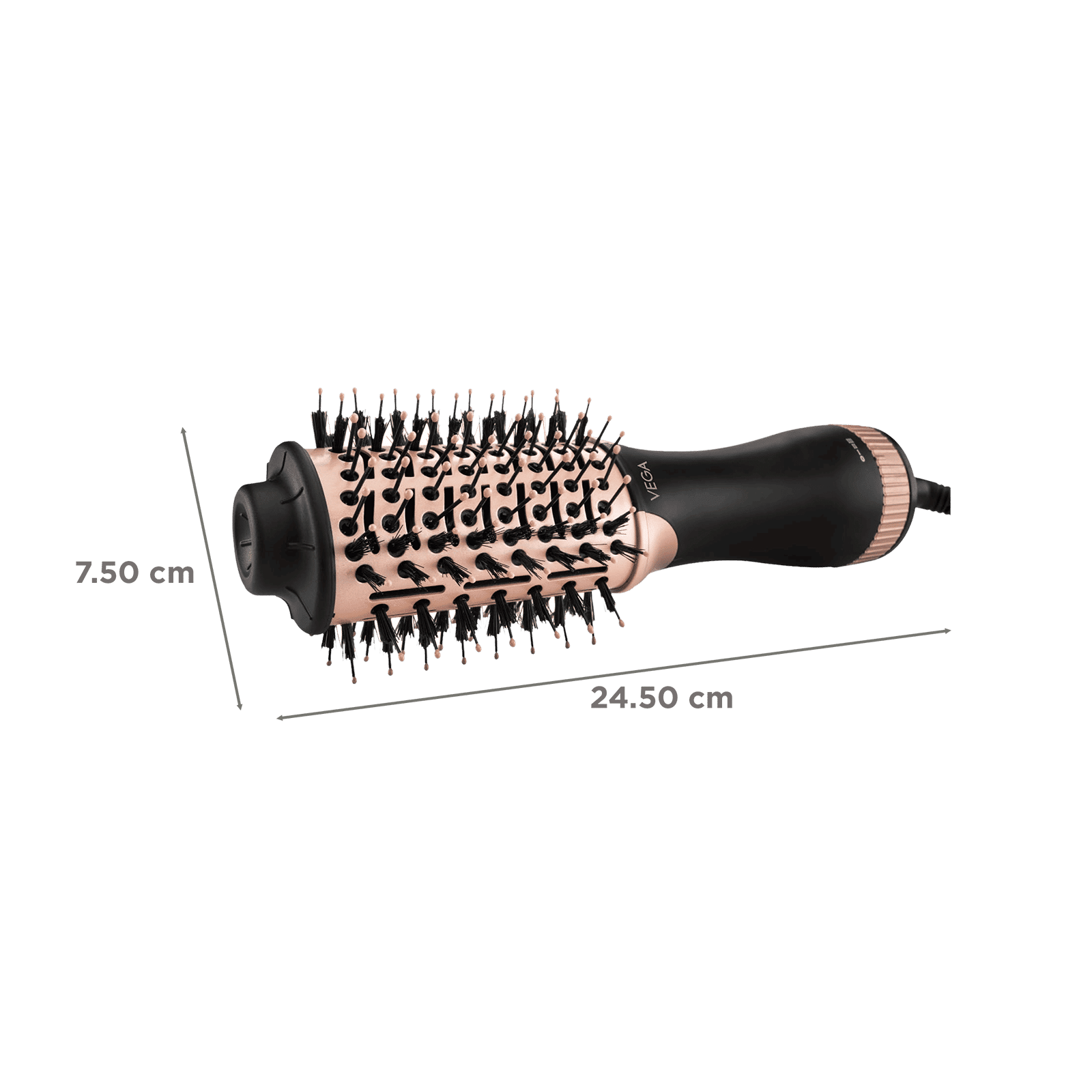 VEGA LitStyle L3 Hair Dryer Brush with 3 Heat Settings (Tourmaline Ceramic Coated Barrel, Black and Gold)_2