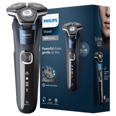 PHILIPS 5000 Series Rechargeable Cordless Shaver for Face for Men (60mins Runtime, SkinIQ Technology, Blue)