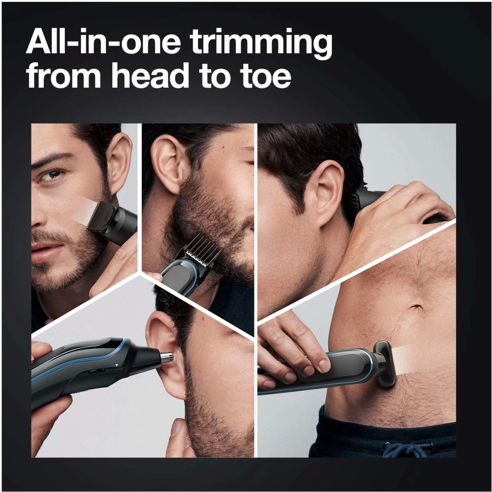 BRAUN MGK5380 9-in-1 Rechargeable Cordless Grooming Kit for Face, Hair, Ear, Nose & Body for Men (100mins Runtime, Quick Charging, Black) BRAUN MGK5380 9-in-1 Rechargeable Cordless Grooming Kit for Face, Hair, Ear, Nose & Body for Men (100mins Runtime, Quick Charging, Black)_6