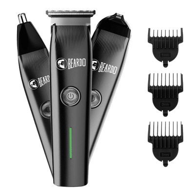 BEARDO Ape-X Prime 3-in-1 Rechargeable Cordless Multipurpose Trimmer for Beard, Face, Nose & Ear for Men (120mins Runtime, Advanced Blade Technology, Black)