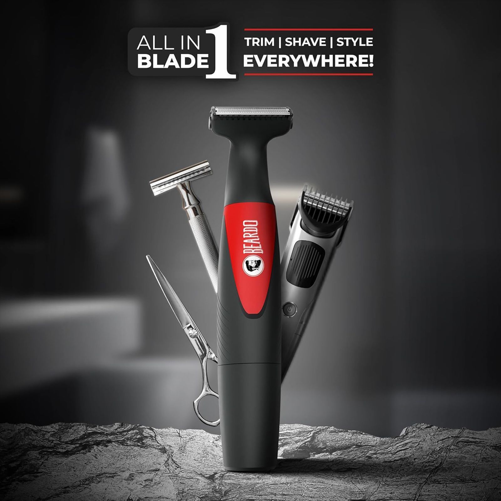 BEARDO I-Blade Rechargeable Cordless Wet & Dry Trimmer for Beard, Body, Hair & Intimate Areas with 4 Length Settings for Men (120 mins Runtime, Fast Charging, Black) BEARDO I-Blade Rechargeable Cordless Wet & Dry Trimmer for Beard, Body, Hair & Intimate Areas with 4 Length Settings for Men (120 mins Runtime, Fast Charging, Black)_7