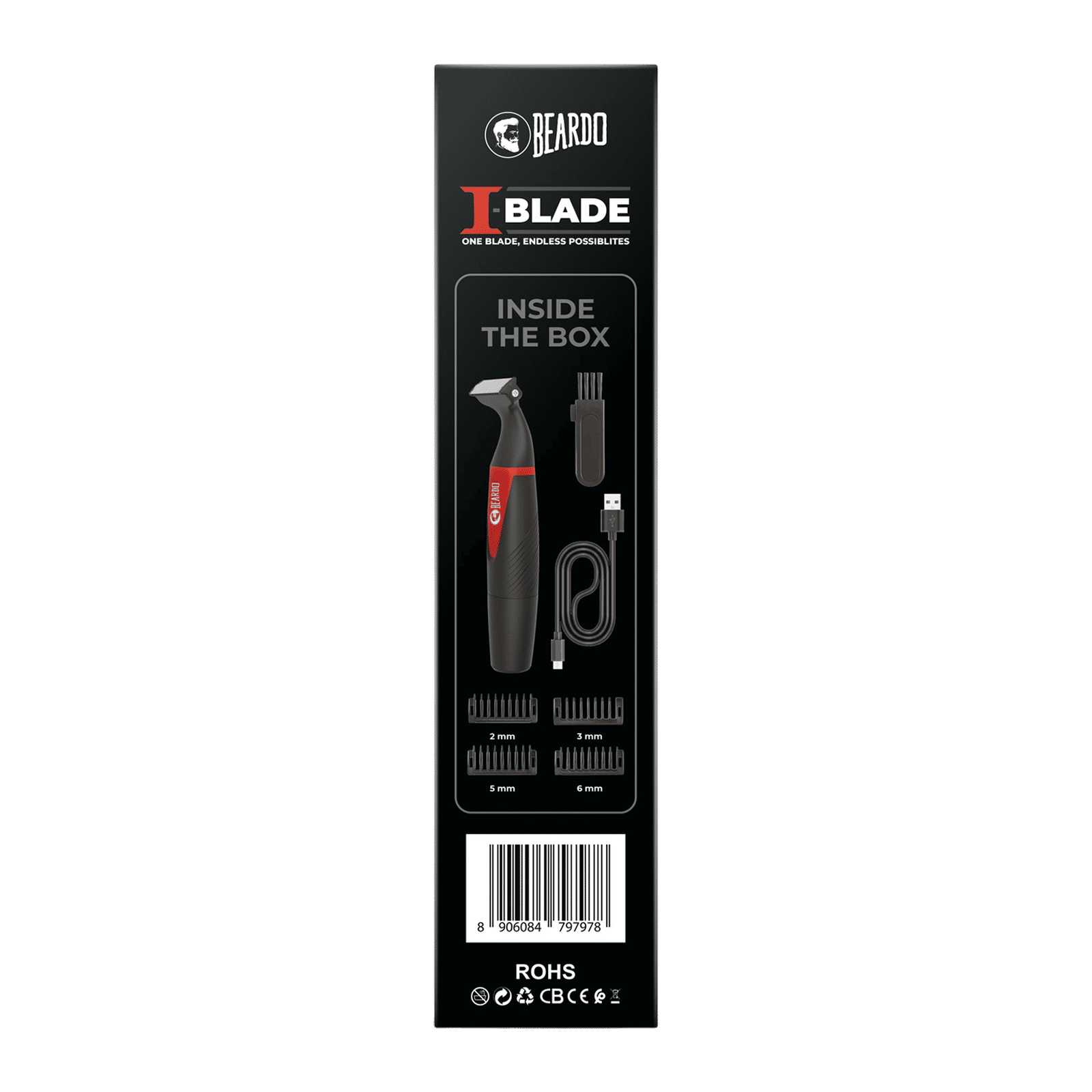 BEARDO I-Blade Rechargeable Cordless Wet & Dry Trimmer for Beard, Body, Hair & Intimate Areas with 4 Length Settings for Men (120 mins Runtime, Fast Charging, Black) BEARDO I-Blade Rechargeable Cordless Wet & Dry Trimmer for Beard, Body, Hair & Intimate Areas with 4 Length Settings for Men (120 mins Runtime, Fast Charging, Black)_5