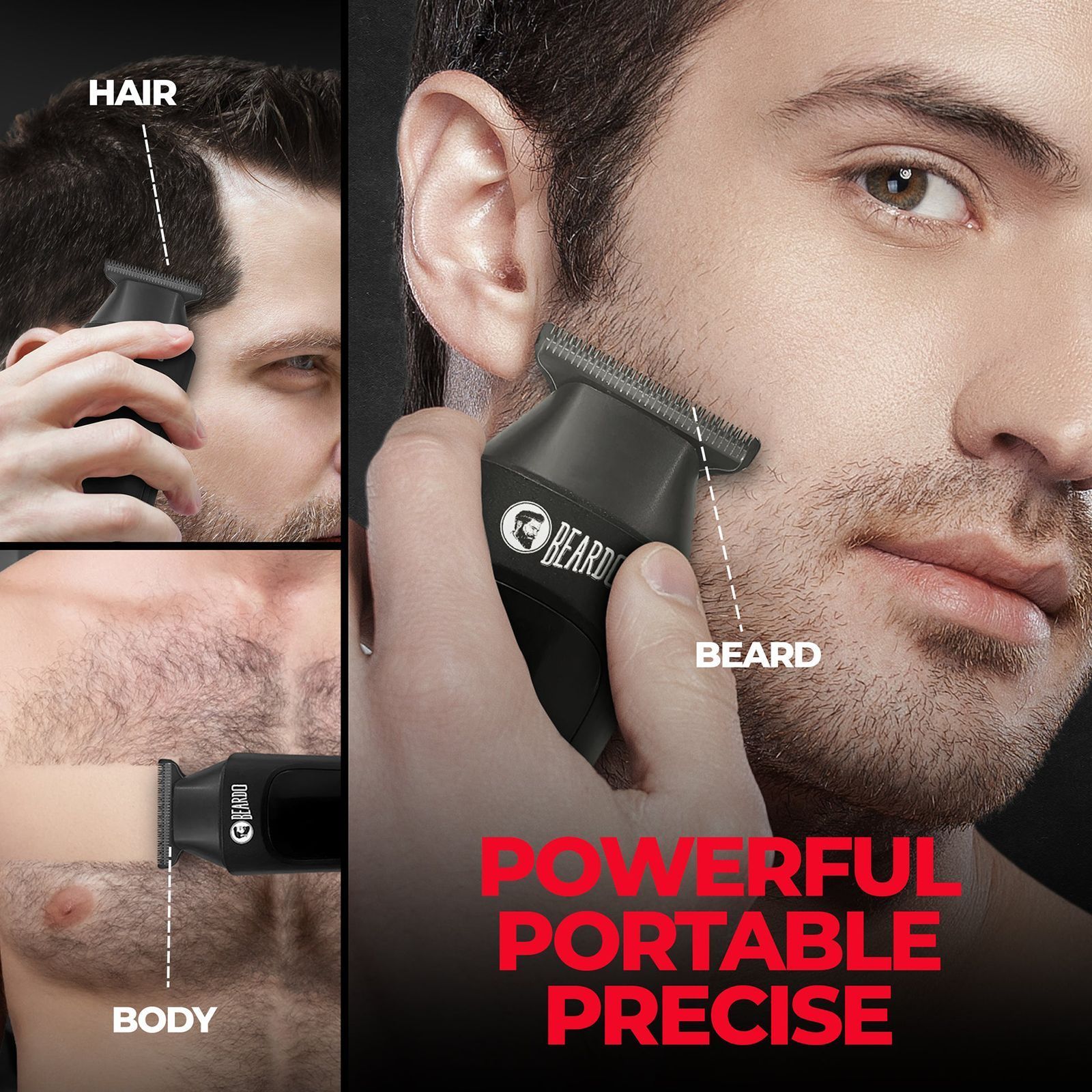 BEARDO ApeX Go Rechargeable Cordless Dry Trimmer for Beard, Body & Hair with 3 Length Settings for Men (80mins Runtime, Skin-Safe Technology, Black) BEARDO ApeX Go Rechargeable Cordless Dry Trimmer for Beard, Body & Hair with 3 Length Settings for Men (80mins Runtime, Skin-Safe Technology, Black)_7