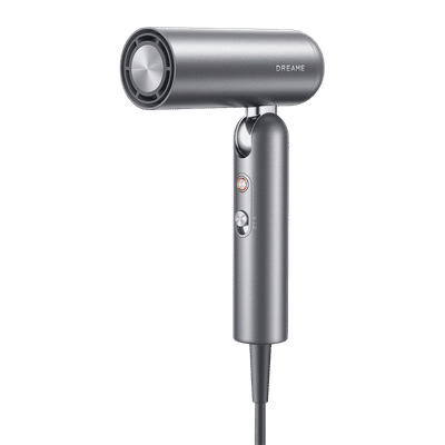 DREAME Pocket Hair Dryer with 5 Heat Settings (300 Million Negative Ions Per CM, Grey)