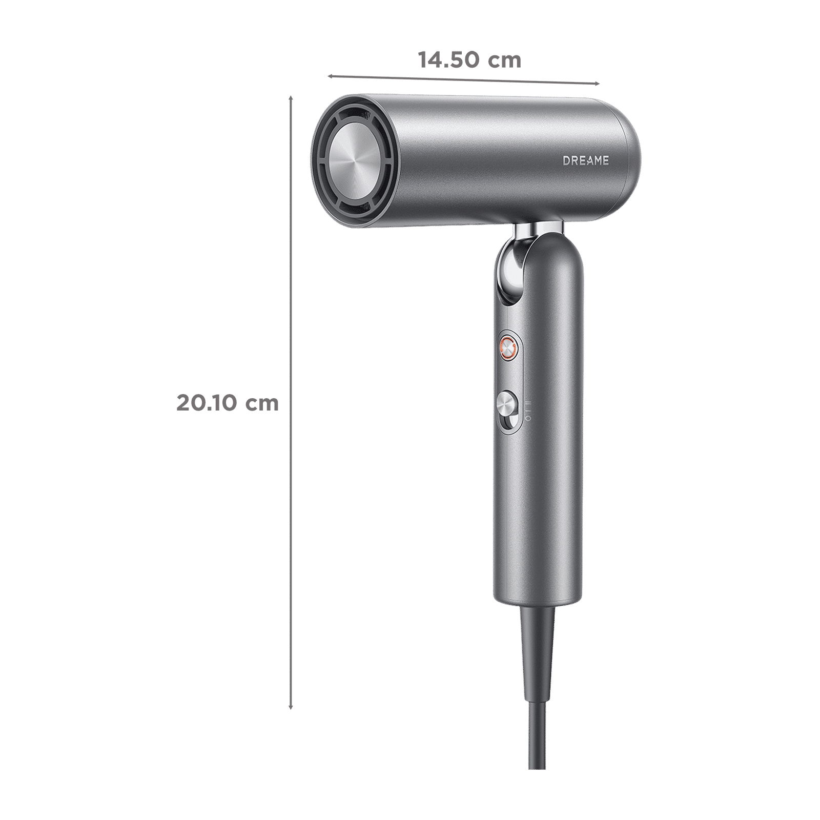 DREAME Pocket Hair Dryer with 5 Heat Settings (300 Million Negative Ions Per CM, Grey) DREAME Pocket Hair Dryer with 5 Heat Settings (300 Million Negative Ions Per CM, Grey)_2