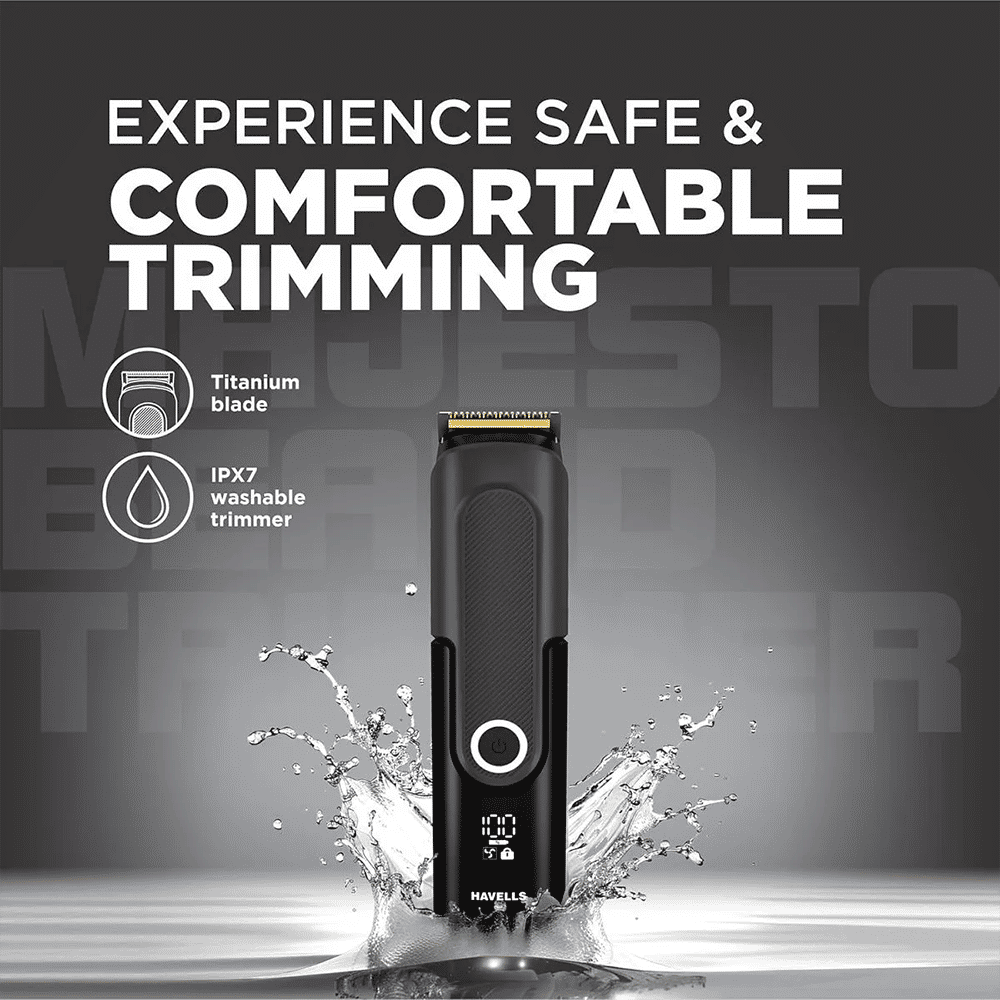 HAVELLS BT8888 Rechargeable Cordless Wet & Dry Trimmer for Beard & Moustache with 40 Length Settings for Men (90mins Runtime, Titanium Blade, Black) HAVELLS BT8888 Rechargeable Cordless Wet & Dry Trimmer for Beard & Moustache with 40 Length Settings for Men (90mins Runtime, Titanium Blade, Black)_8