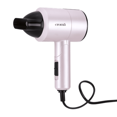 Croma 1100 W Hair Dryer with 3 Heat Settings & Cool Shot (Overheat Protection, Pink)