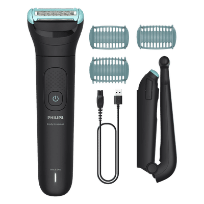 PHILIPS 5000 Series Rechargeable Cordless Body Groomer for Body for Men (100 Minutes, Cutting Technology, Deep Black)