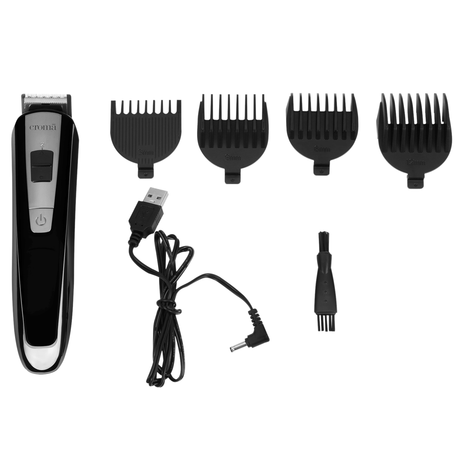 Croma Rechargeable Cordless Dry Trimmer for Beard, Body & Hair for Men (60 Mins Runtime, Self-Sharpening Blades, Black) Croma Rechargeable Cordless Dry Trimmer for Beard, Body & Hair for Men (60 Mins Runtime, Self-Sharpening Blades, Black)_1