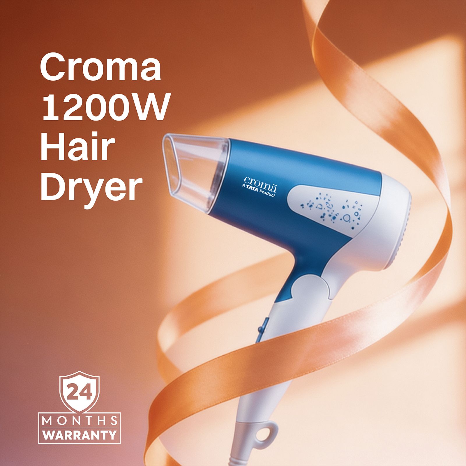Croma 1200 W Hair Dryer with 2 Heat Settings & Cool Blow (Overload Protection, Blue & White) Croma 1200 W Hair Dryer with 2 Heat Settings & Cool Blow (Overload Protection, Blue & White)_4