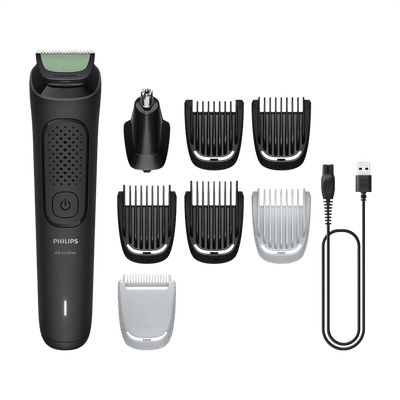 Philips 3000 Series 8-in-1 Rechargeable Cordless Multipurpose Trimmer for Face, Body and Intimate Areas for Men (60mins Runtime, Self Sharpening Blades, Black)