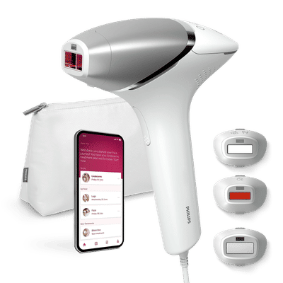 Philips Lumea IPL 8000 Series 3-in-1 Corded Hair Removal Device for Face & Body for Men & Women (SenseIQ, White)