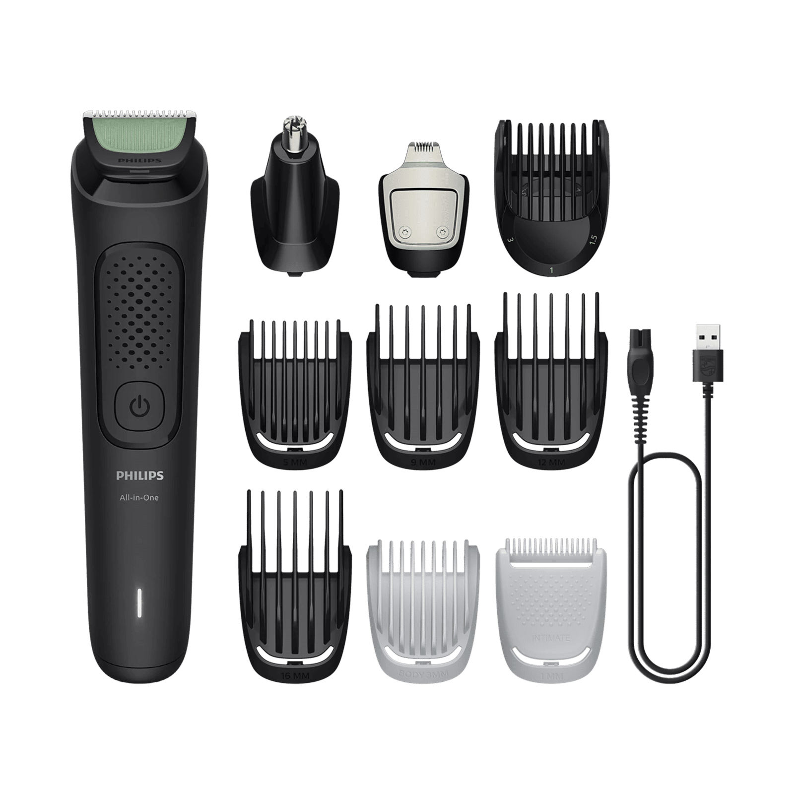 Philips 3000 Series 10-in-1 Rechargeable Cordless Multipurpose Trimmer for Hair, Body, Face & Intimate Areas for Men (70min Runtime, Self-Sharpening Blades, Black)_1