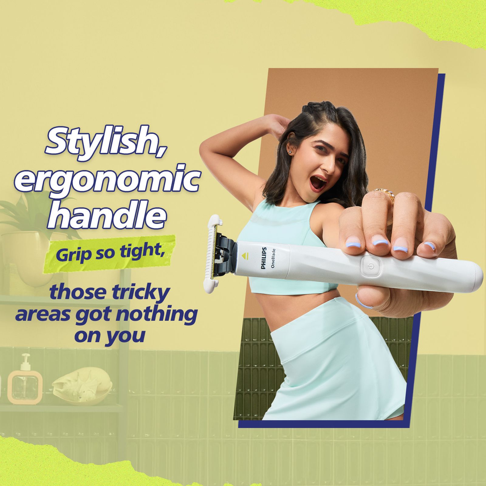 Philips OneBlade Rechargeable Cordless Wet Trimmer for Intimate Areas with 1 Length Settings for Women (Dual Protection, Lime Green & White) Philips OneBlade Rechargeable Cordless Wet Trimmer for Intimate Areas with 1 Length Settings for Women (Dual Protection, Lime Green & White)_6