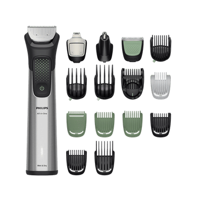 Philips 9000 Series 16-in-1 Rechargeable Cordless Multipurpose Trimmer for Head, Body, Face & Intimate Areas for Men (120min Runtime, BeardSense Technology, Silver)