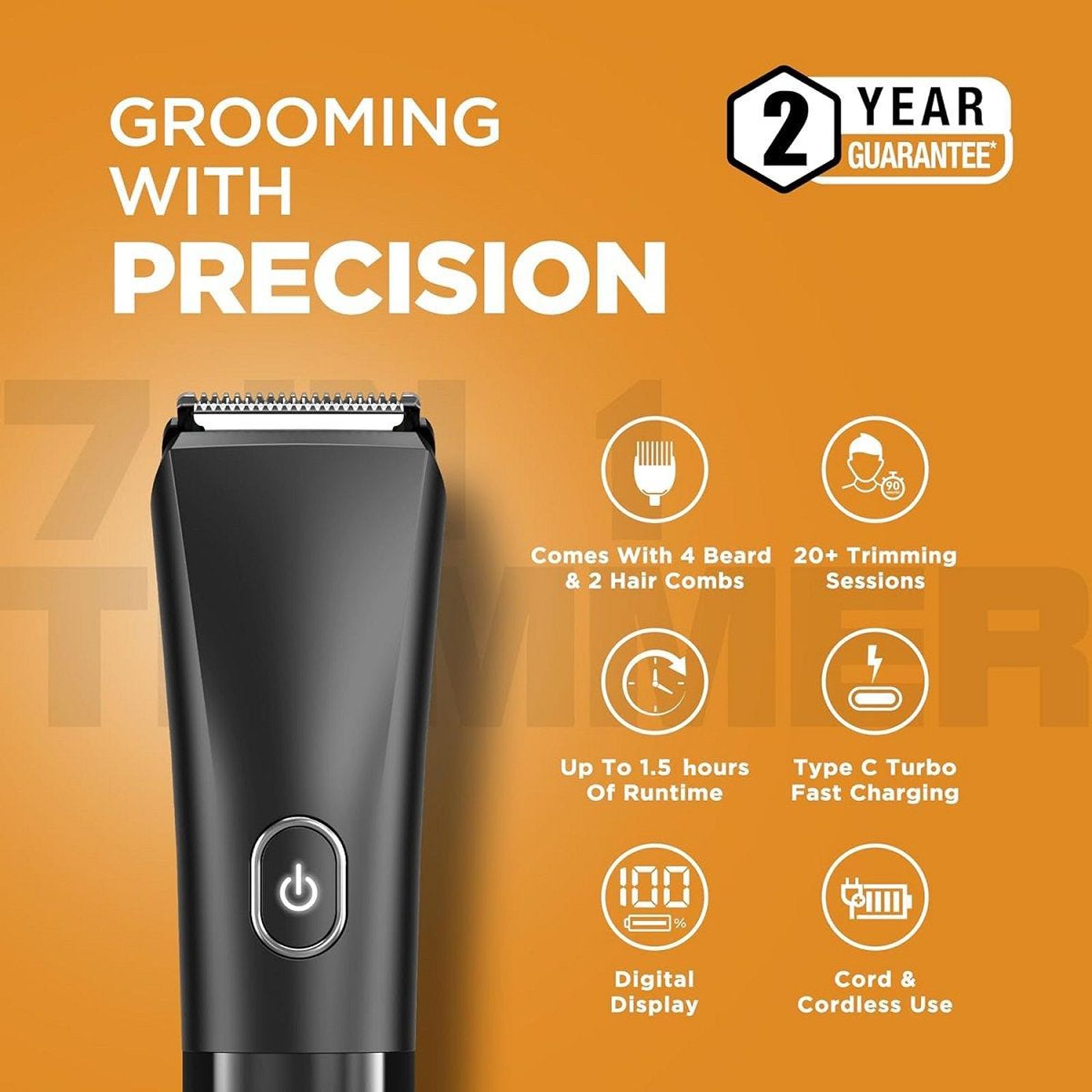 Havells BT6661 Rechargeable Cordless Dry Trimmer for Beard & Hair with 12 Length Settings for Men (90mins Runtime, Real Time Digital Battery Indicator, Black) Havells BT6661 Rechargeable Cordless Dry Trimmer for Beard & Hair with 12 Length Settings for Men (90mins Runtime, Real Time Digital Battery Indicator, Black)_11