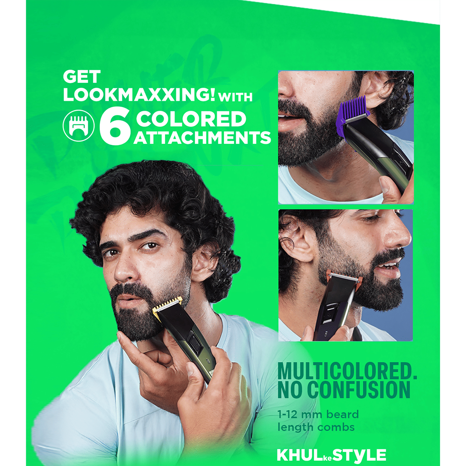 Bombay Shaving Company Power Play Nxt Rechargeable Cordless Dry Trimmer for Beard & Moustache with 6 Length Settings for Men (90mins Runtime, Self Sharpening Blades, Green) Bombay Shaving Company Power Play Nxt Rechargeable Cordless Dry Trimmer for Beard & Moustache with 6 Length Settings for Men (90mins Runtime, Self Sharpening Blades, Green)_6