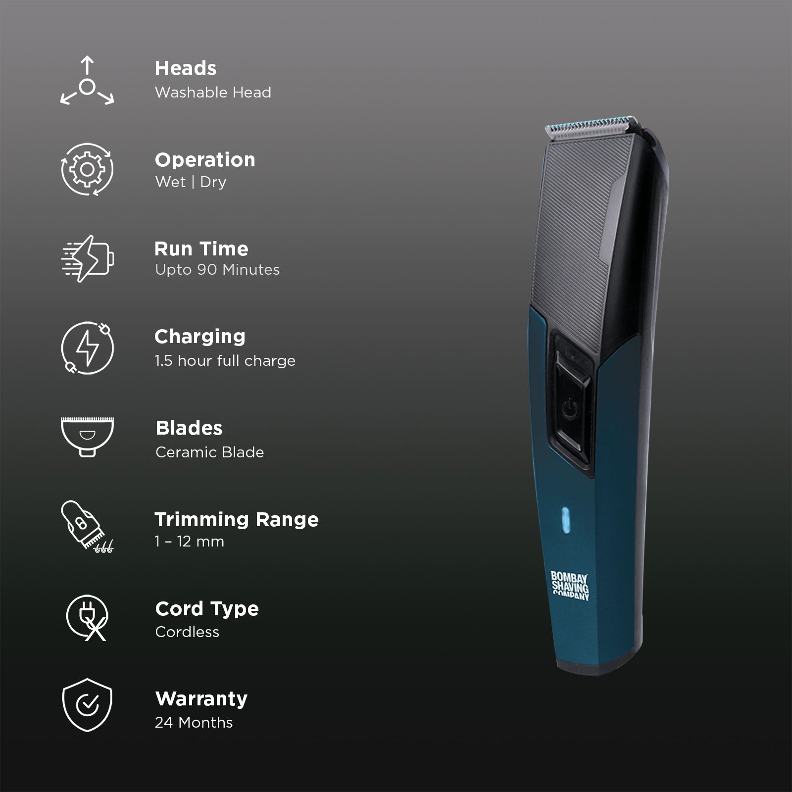 Bombay Shaving Company Power Groomer 11-in-1 Rechargeable Cordless Multipurpose Trimmer for Beard, Face, Body & Intimate Areas for Men (90mins Runtime, Flash Charging, Blue) Bombay Shaving Company Power Groomer 11-in-1 Rechargeable Cordless Multipurpose Trimmer for Beard, Face, Body & Intimate Areas for Men (90mins Runtime, Flash Charging, Blue)_2