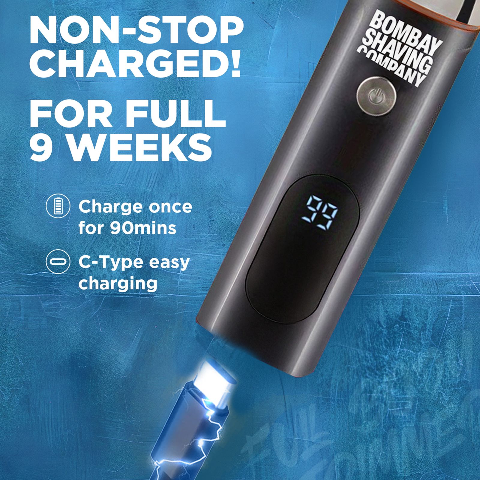 Bombay Shaving Company Rechargeable Cordless Multipurpose Trimmer for Beard, Body, Intimate Areas, Shave, Nose & Ear for Men (90min Runtime, IPX6 Waterproof, Grey)_6