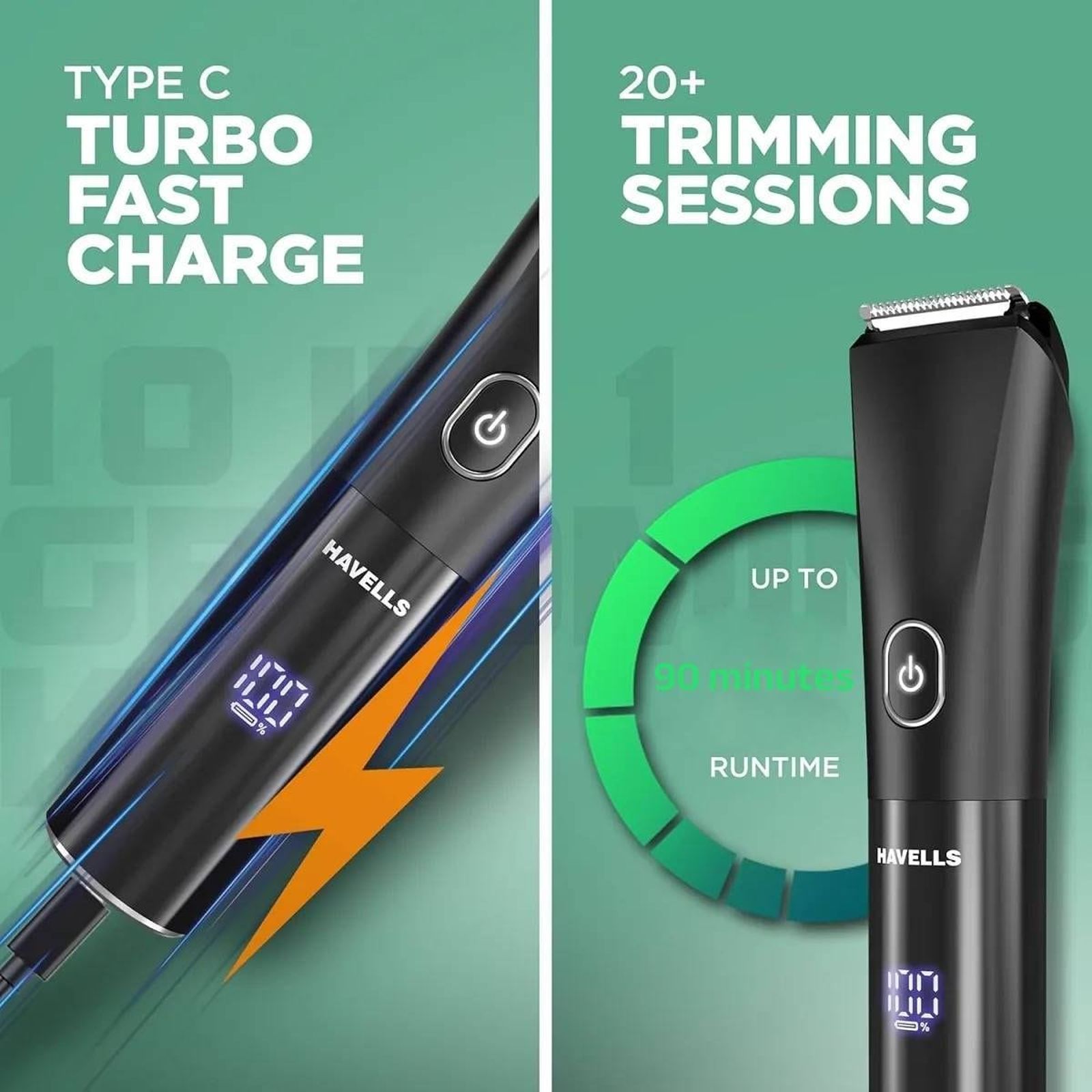 Havells GS6668 10-in-1 Rechargeable Cordless Grooming Kit for Beard, Hair, Body, Nose & Ear for Men (90mins Runtime, Fast Charging, Black) Havells GS6668 10-in-1 Rechargeable Cordless Grooming Kit for Beard, Hair, Body, Nose & Ear for Men (90mins Runtime, Fast Charging, Black)_15