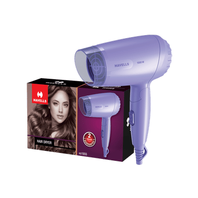 Havells HD185 Hair Dryer with 2 Heat Settings (360 Degree Radial Air Inlet, Lilac)
