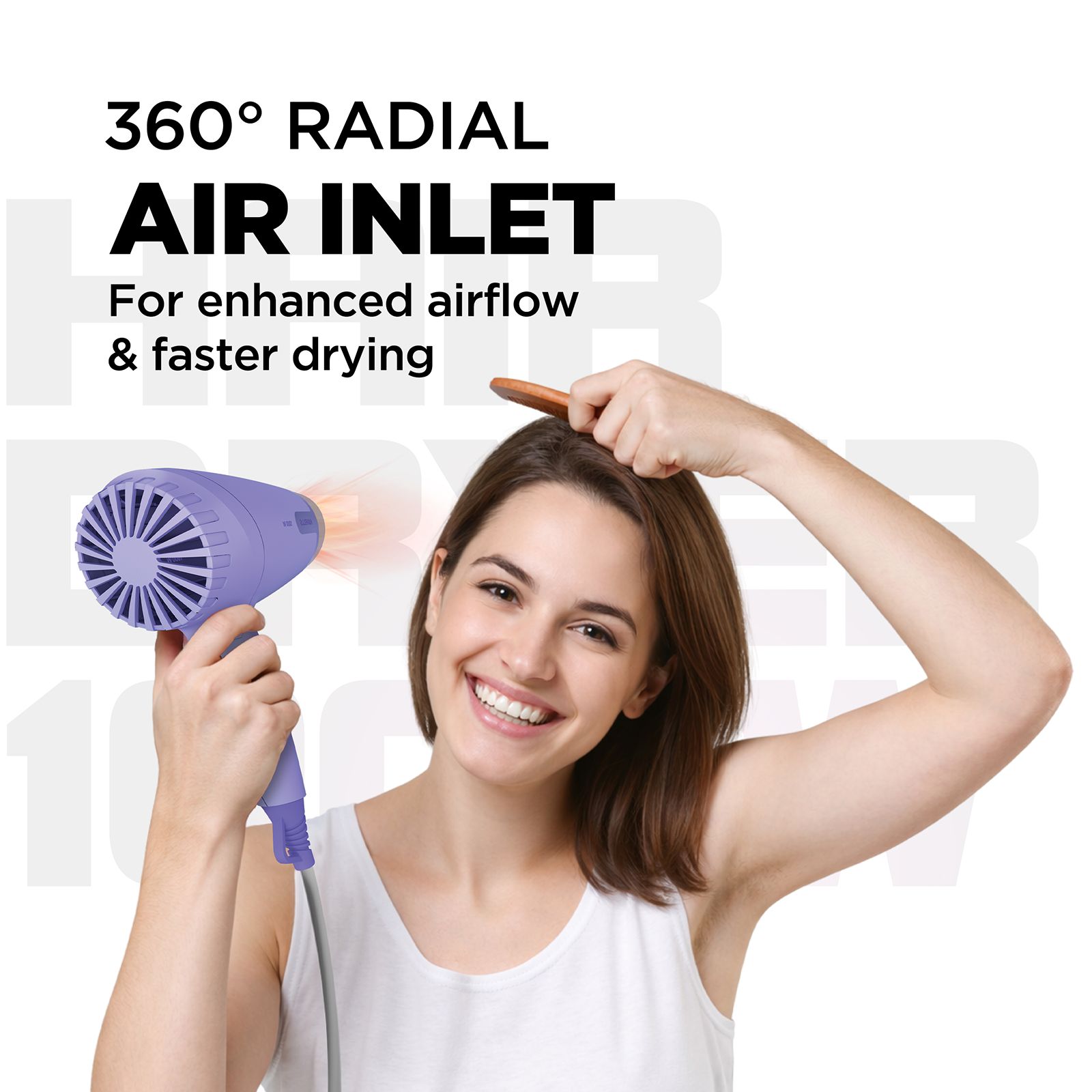 Havells HD185 Hair Dryer with 2 Heat Settings (360 Degree Radial Air Inlet, Lilac) Havells HD185 Hair Dryer with 2 Heat Settings (360 Degree Radial Air Inlet, Lilac)_6