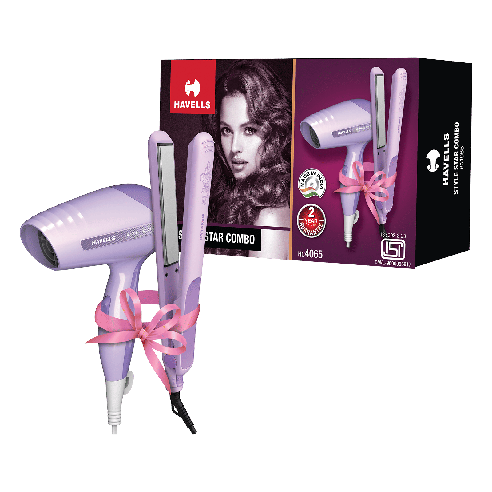 Havells HC4065 2-in-1 Hair Styler with Instant Heating Technology (Plate Lock System, Purple)_1
