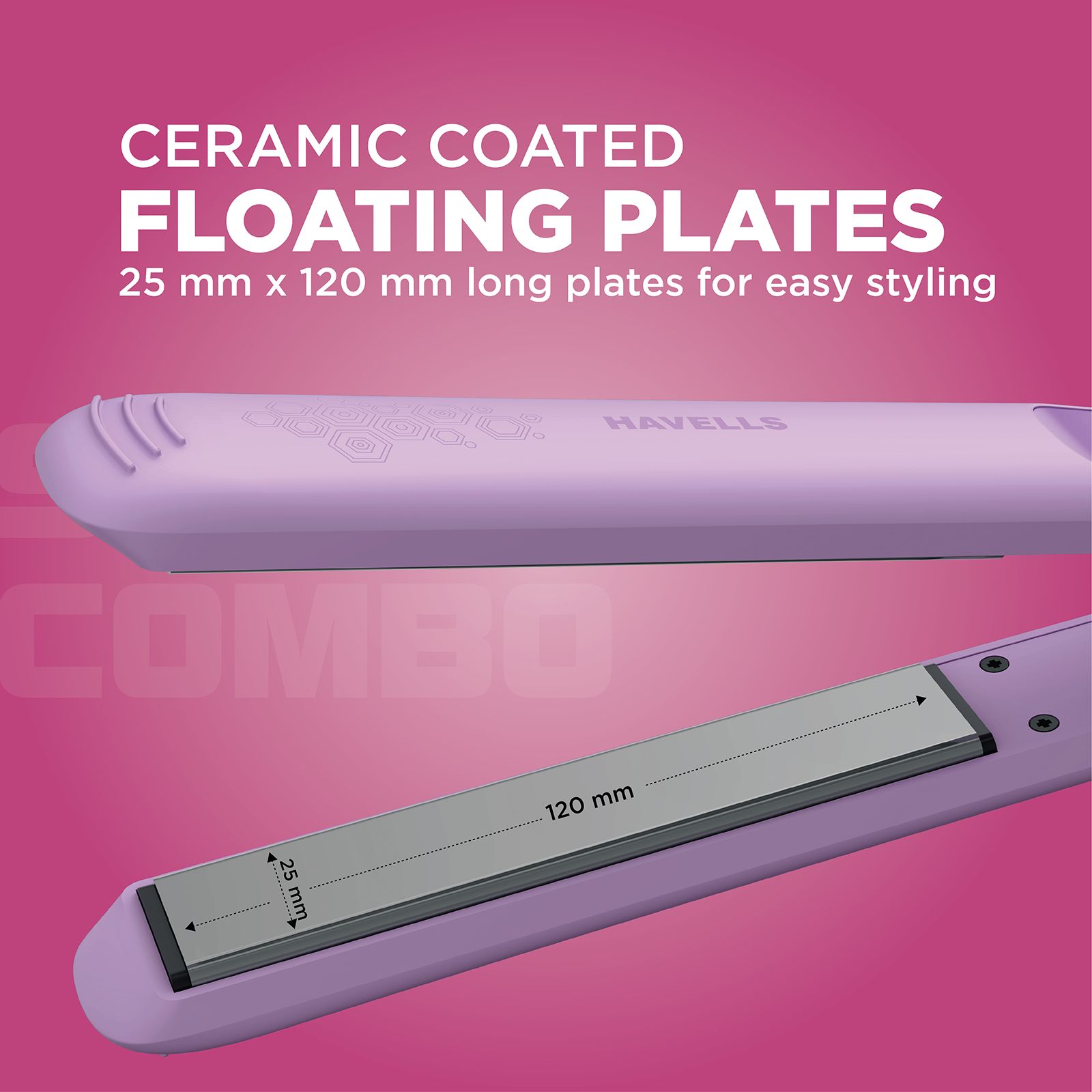 Havells HC4065 2-in-1 Hair Styler with Instant Heating Technology (Plate Lock System, Purple)_2